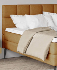 Łóżko kontynentalne Adel 140x200 cm, boxspring, tapicerowane, materace, Wersal
