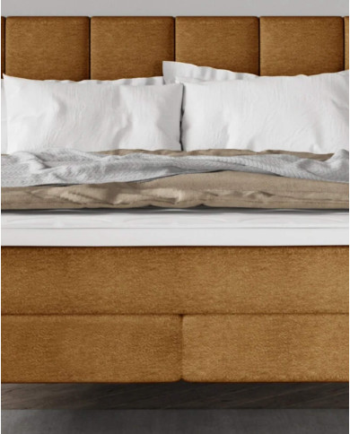 Łóżko kontynentalne Adel 140x200 cm, boxspring, tapicerowane, materace, Wersal Łóżko kontynentalne Adel 140x200 cm, boxspring, tapicerowane, materace, Wersal