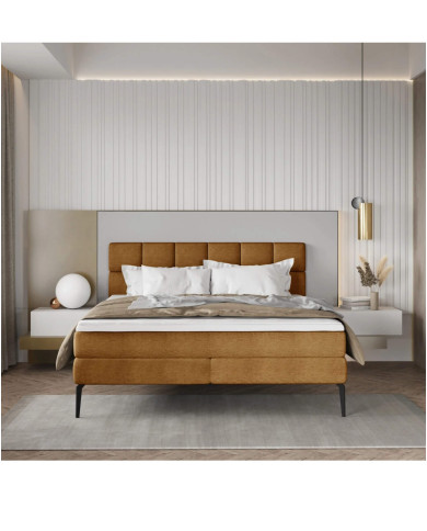 Łóżko kontynentalne Adel 180x200 cm, boxspring, tapicerowane, materace, Wersal Łóżko kontynentalne Adel 180x200 cm, boxspring, tapicerowane, materace, Wersal