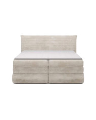 Łóżko kontynentalne Amber 140x200 cm, boxspring, tapicerowane, materace, pojemnik, Wersal