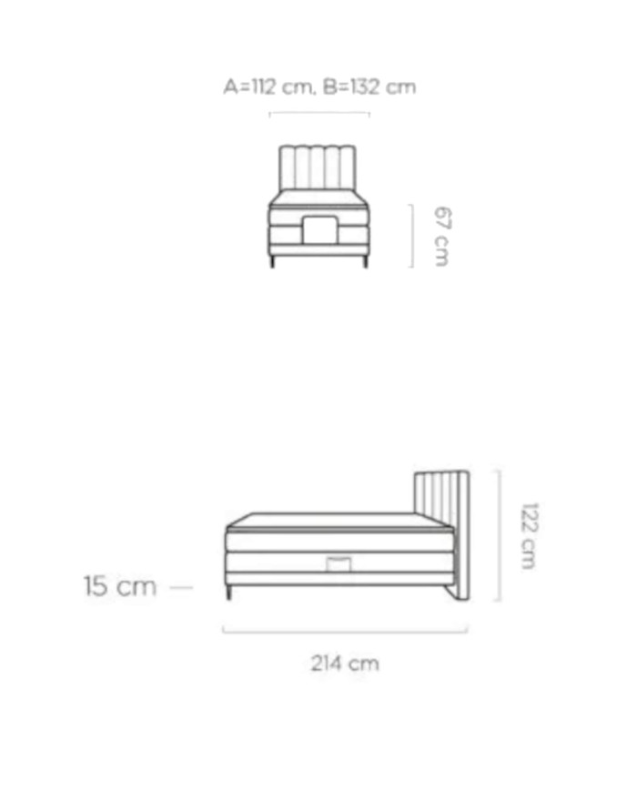Łóżko kontynentalne Venus 120x200 cm, boxspring, elektrycznie regulowane, tapicerowane, materace, topper, Wersal