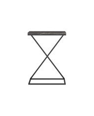 Stolik kawowy Doti, prostokątny, metalowy stelaż, marmur czarny, Wersal