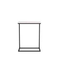 Stolik kawowy Nori, prostokątny, metalowy stelaż, marmur biały, Wersal