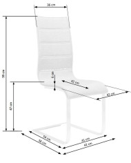 Krzesło K104 Czarne/białe-2