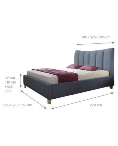Łóżka tapicerowane Ariel 160x200 cm, Comforteo Łóżka tapicerowane Ariel 160x200 cm, Comforteo