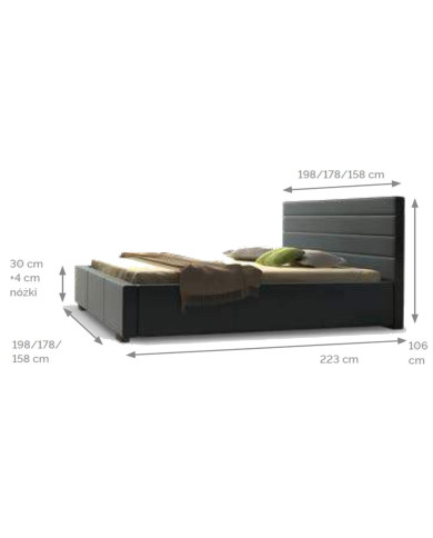 Łóżka tapicerowane Sylvi standard 160x200 cm, Comforteo Łóżka tapicerowane Sylvi standard 160x200 cm, Comforteo