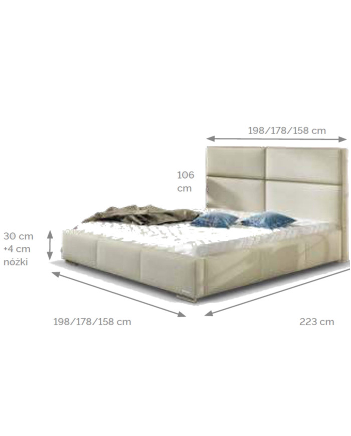 Łóżka tapicerowane Mike standard 140x200 cm, Comforteo