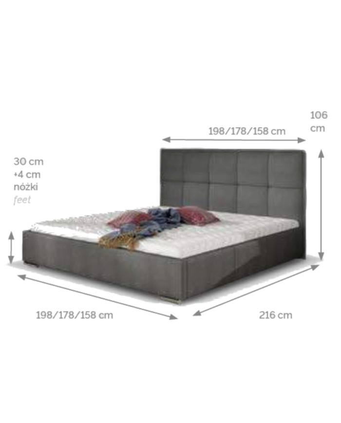 Łóżka tapicerowane Cortina standard 140x200 cm, Comforteo