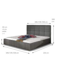 Łóżka tapicerowane Cortina standard 160x200 cm, Comforteo