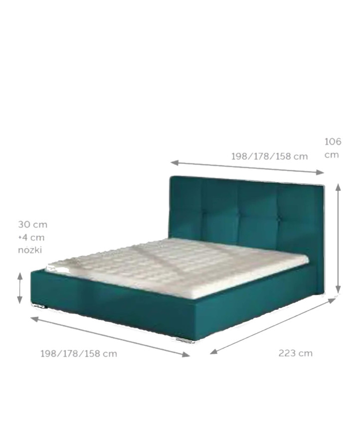 Łóżka tapicerowane Tessa standard 160x200 cm, Comforteo