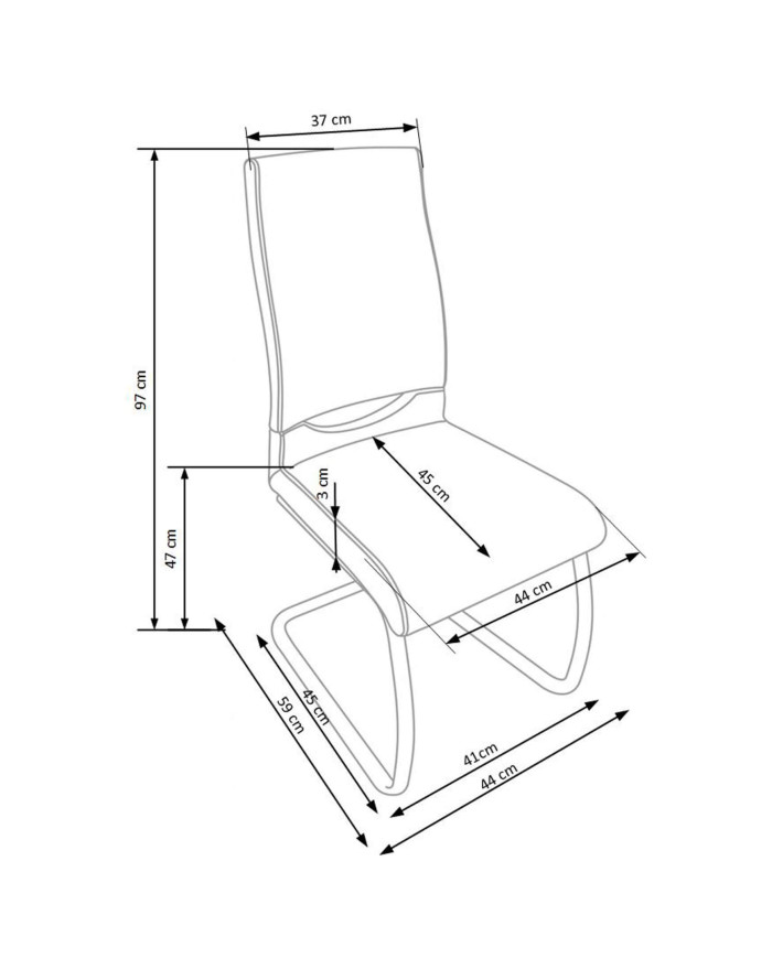 Krzesło K259 Popielate/białe-3