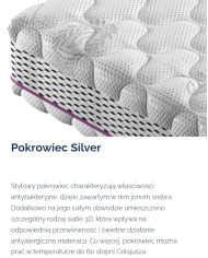 Materac Silver Protect 100x200 cm, dwustronny, kieszeniowy, antybakteryjny, zdejmowany pokrowiec, H2 i H3, Comforteo