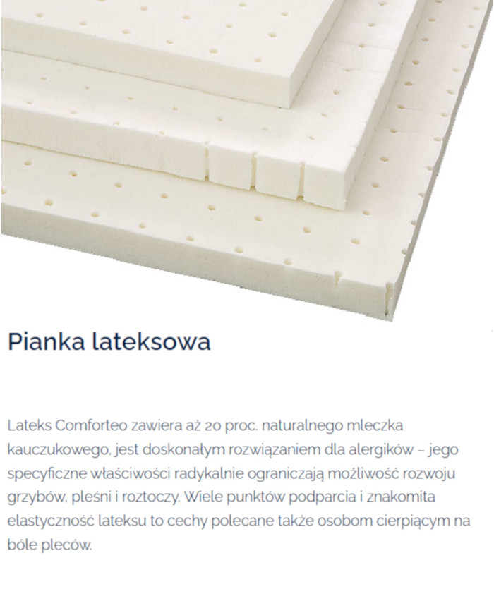 Materac Lotos, 100x200 cm, wysoki, dwustronny, piankowy, termoelastyczny, lateksowy, zdejmowany pokrowiec, H1, Comforteo