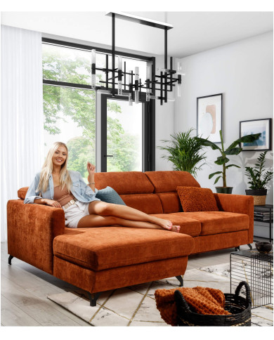 Narożnik Marozzo 3FB+OSB, funkcja spania, pojemnik, regulowane zagłówki, Stagra