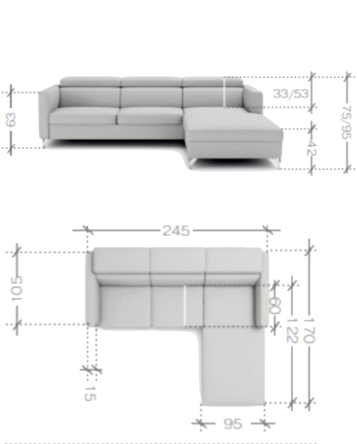 Narożnik Marozzo 3FB+OSB, funkcja spania, pojemnik, regulowane zagłówki, Stagra