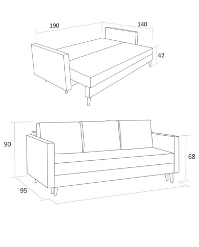 Kanapa Pedro, funkcja spania, pojemnik, Lebex Kanapa Pedro, funkcja spania, pojemnik, Lebex