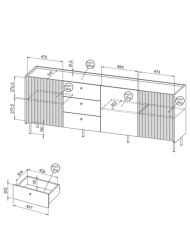 Komoda Prestigo P6, z drzwiami i szufladami, DOLMAR