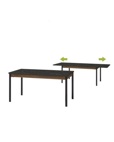Stół prostokątny Prestigo P14, rozkładany, metalowe nogi, 2 wkłady powiększające blat, 160-240/77/90 cm, DOLMAR Stół prostokątny Prestigo P14, rozkładany, metalowe nogi, 2 wkłady powiększające blat, 160-240/77/90 cm, DOLMAR