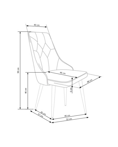 Krzesło K365, nowoczesne, wysokie, ciemnozielona tapicerka, metalowe czarne nogi, HALMAR Krzesło K365, nowoczesne, wysokie, ciemnozielona tapicerka, metalowe czarne nogi, HALMAR