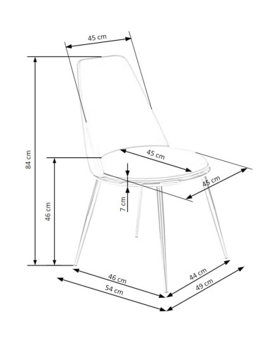Nowoczesne krzesło K460, popielate, gładkie, okrągłe siedzisko, złote chromowane nogi, HALMAR Nowoczesne krzesło K460, popielate, gładkie, okrągłe siedzisko, złote chromowane nogi, HALMAR