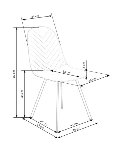 Nowoczesne krzesło K462, ciemnozielone, ukośne przeszycia, czarne metalowe nogi, HALMAR Nowoczesne krzesło K462, ciemnozielone, ukośne przeszycia, czarne metalowe nogi, HALMAR
