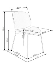 Krzesło K467 Ciemnopopielate/ dąb naturalny