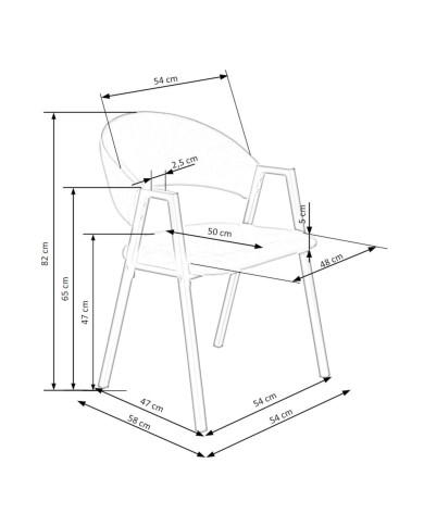 Nowoczesne krzesło z podłokietnikami K473, ciemnozielone, gładkie, metalowe czarne nogi, HALMAR Nowoczesne krzesło z podłokietnikami K473, ciemnozielone, gładkie, metalowe czarne nogi, HALMAR