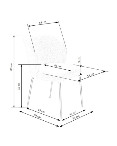 Krzesło glamour K474, kremowe, nogi złote chrom, tkanina boucle, HALMAR Krzesło glamour K474, kremowe, nogi złote chrom, tkanina boucle, HALMAR