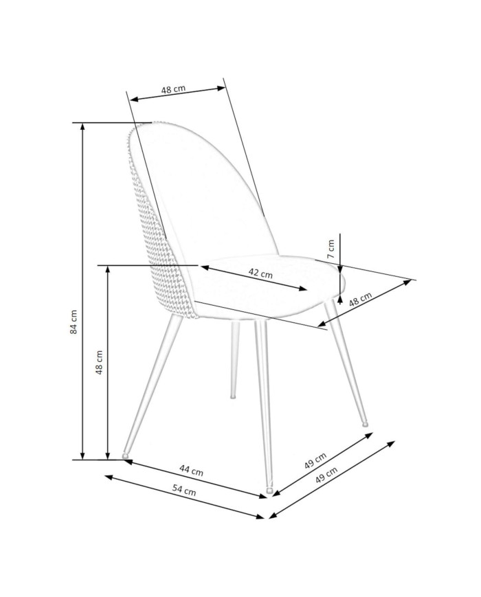 Nowoczesne krzesło K478, czarny/ biały, nogi metalowe czarne, HALMAR