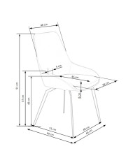 Nowoczesne krzesło K479, popielate, metalowe czarne nogi, HALMAR