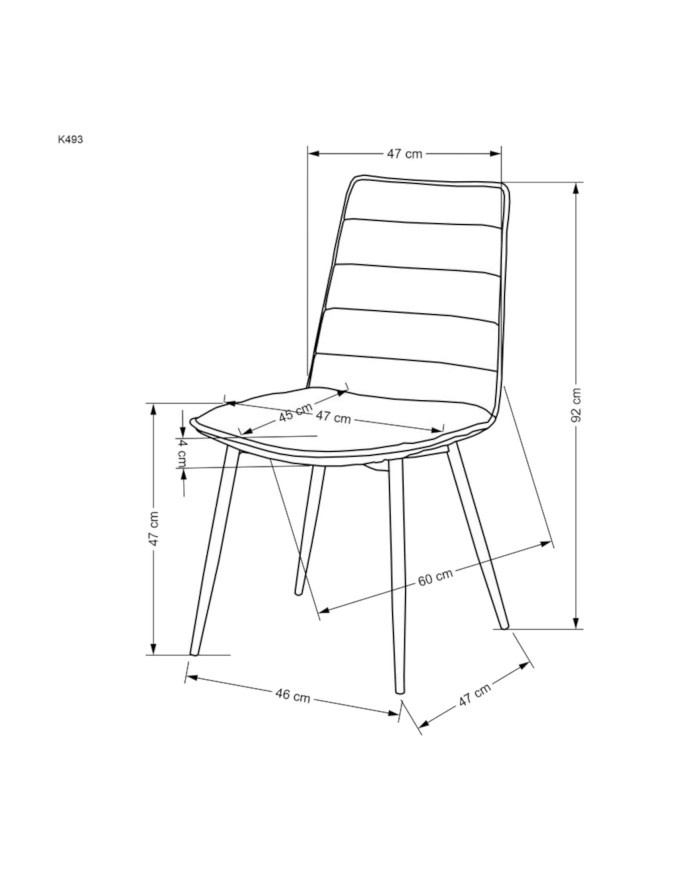 Nowoczesne krzesło K493, beżowe, dekoracyjne przeszycia, nogi metalowe czarne, HALMAR