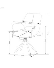 Nowoczesne krzesło K494, obrotowe, popielate/czarne, nogi metalowe czarne, HALMAR