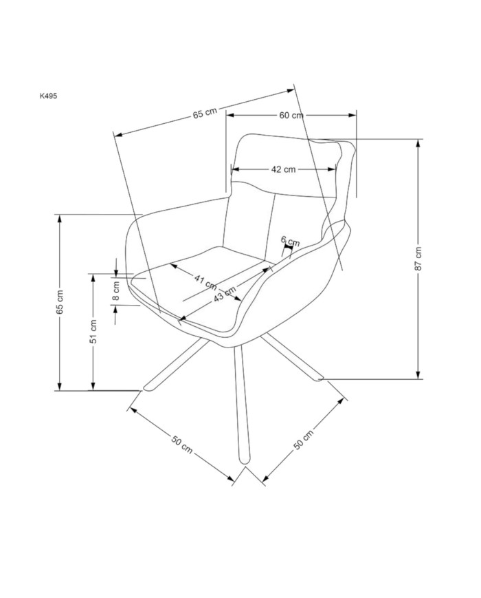Nowoczesne krzesło K495, obrotowe, beżowe/czarne, dekoracyjne przeszycia, metalowe czarne nogi, HALMAR