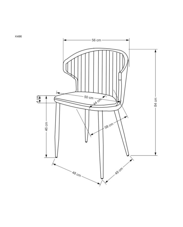 Nowoczesne krzesło K496, beżowe, dekoracyjne przeszycia, metalowe czarne nogi, HALMAR