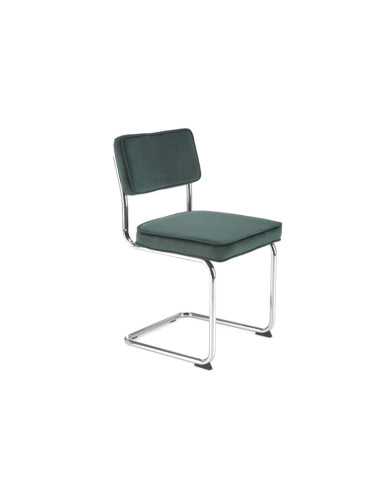 Nowoczesne krzesło K510, ciemnozielone, chromowana metalowa płoza, HALMAR Nowoczesne krzesło K510, ciemnozielone, chromowana metalowa płoza, HALMAR