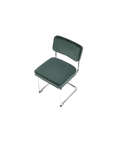 Nowoczesne krzesło K510, ciemnozielone, chromowana metalowa płoza, HALMAR Nowoczesne krzesło K510, ciemnozielone, chromowana metalowa płoza, HALMAR