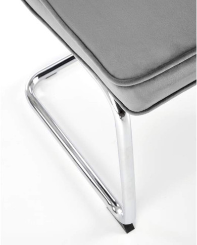 Nowoczesne krzesło K510, popielate, chromowana metalowa płoza, HALMAR Nowoczesne krzesło K510, popielate, chromowana metalowa płoza, HALMAR