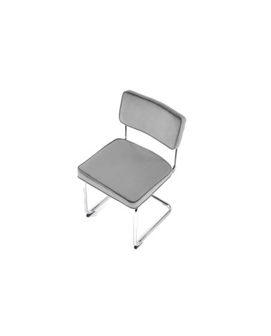 Nowoczesne krzesło K510, popielate, chromowana metalowa płoza, HALMAR Nowoczesne krzesło K510, popielate, chromowana metalowa płoza, HALMAR