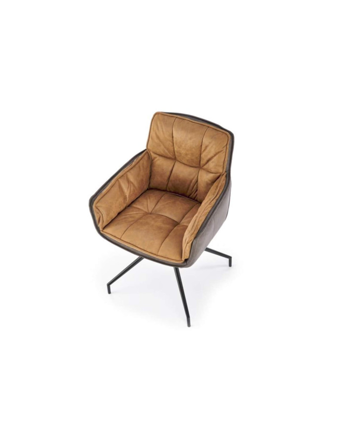 Krzesło K523, obrotowe, brązowe/ ciemnobrązowe