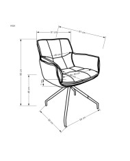 Krzesło K523, obrotowe, popielate/ czarne