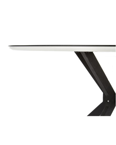 Stół okrągły Avelar, 120/120/76 cm, biały blat przykryty czarnym szkłem, podstawa metalowa czarna, HALMAR Stół okrągły Avelar, 120/120/76 cm, biały blat przykryty czarnym szkłem, podstawa metalowa czarna, HALMAR
