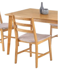Zestaw Cordoba, stół 120/80/75 cm + 4 krzesła, dąb jasny/ tkanina mocate
