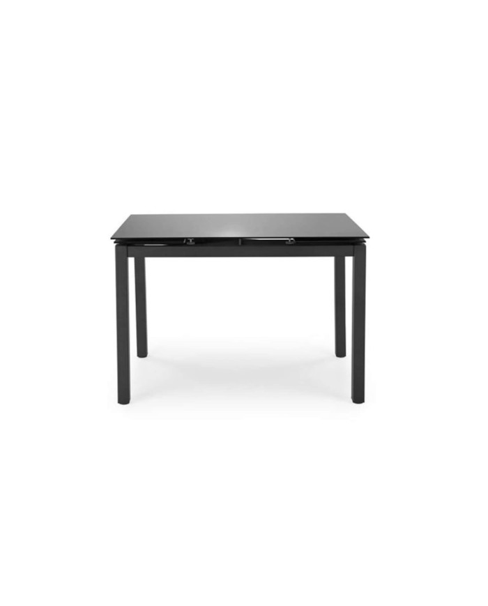 Zestaw Jasper, stół rozkładany 110-170/70/76 cm + 4 krzesła, czarny/ popielaty