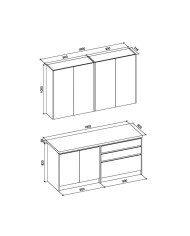 Kuchnia Idea, zestaw 180 cm, dąb craft/antracyt, HALMAR