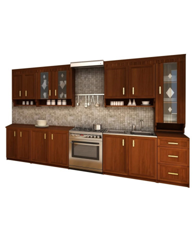 Kuchnia Margaret 3, zestaw 260 cm, fronty MDF, orzech, HALMAR Kuchnia Margaret 3, zestaw 260 cm, fronty MDF, orzech, HALMAR