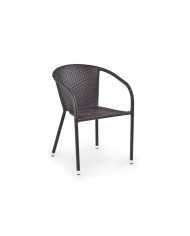 Krzesło Midas, ciemnobrązowe, rattan syntetyczny