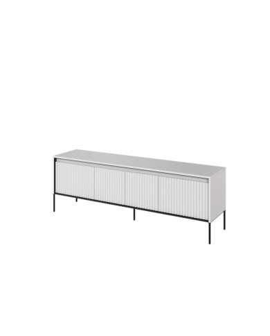 Szafka RTV Trend TR-05, oświetlenie, 4 drzwi, front MDF ryflowany, biały/ czarny, LENART Szafka RTV Trend TR-05, oświetlenie, 4 drzwi, front MDF ryflowany, biały/ czarny, LENART