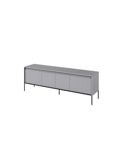 Szafka RTV Trend TR-05, oświetlenie, 4 drzwi, front MDF ryflowany, szary/ czarny, LENART Szafka RTV Trend TR-05, oświetlenie, 4 drzwi, front MDF ryflowany, szary/ czarny, LENART