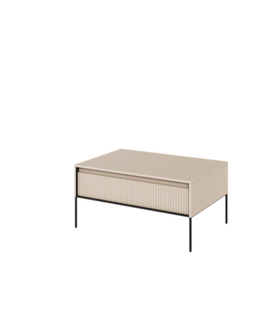Stolik kawowy Trend TR-09, otwierana klapa, front MDF frezowany, beż piaskowy/ czarny, LENART Stolik kawowy Trend TR-09, otwierana klapa, front MDF frezowany, beż piaskowy/ czarny, LENART