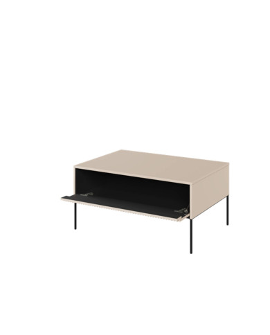 Stolik kawowy Trend TR-09, otwierana klapa, front MDF frezowany, beż piaskowy/ czarny, LENART Stolik kawowy Trend TR-09, otwierana klapa, front MDF frezowany, beż piaskowy/ czarny, LENART